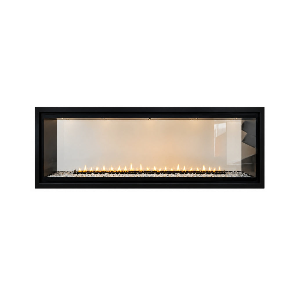 Empire Boulevard 48" Vent Free See-Through Linear Fireplace – Front View