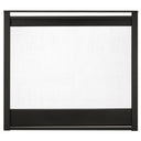 Majestic Black Firescreen Front for 36" Multi-Sided Pier and See-Through Fireplaces (MSFR-36-BK) - Standalone black metal firescreen front with mesh screen, dedicated product photography (white background)