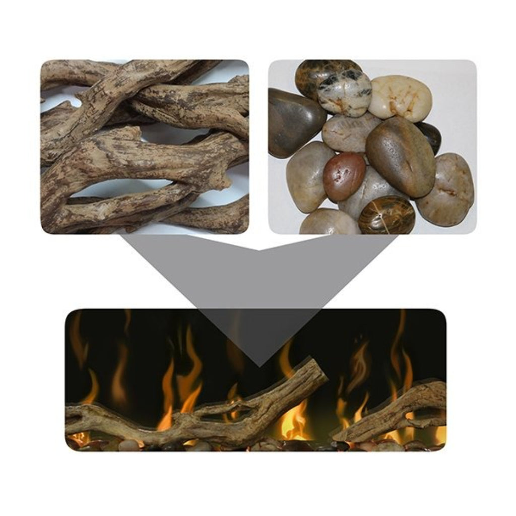 Dimplex Driftwood & River Rock Media Kit for Prism & BLF Series Fireplaces
