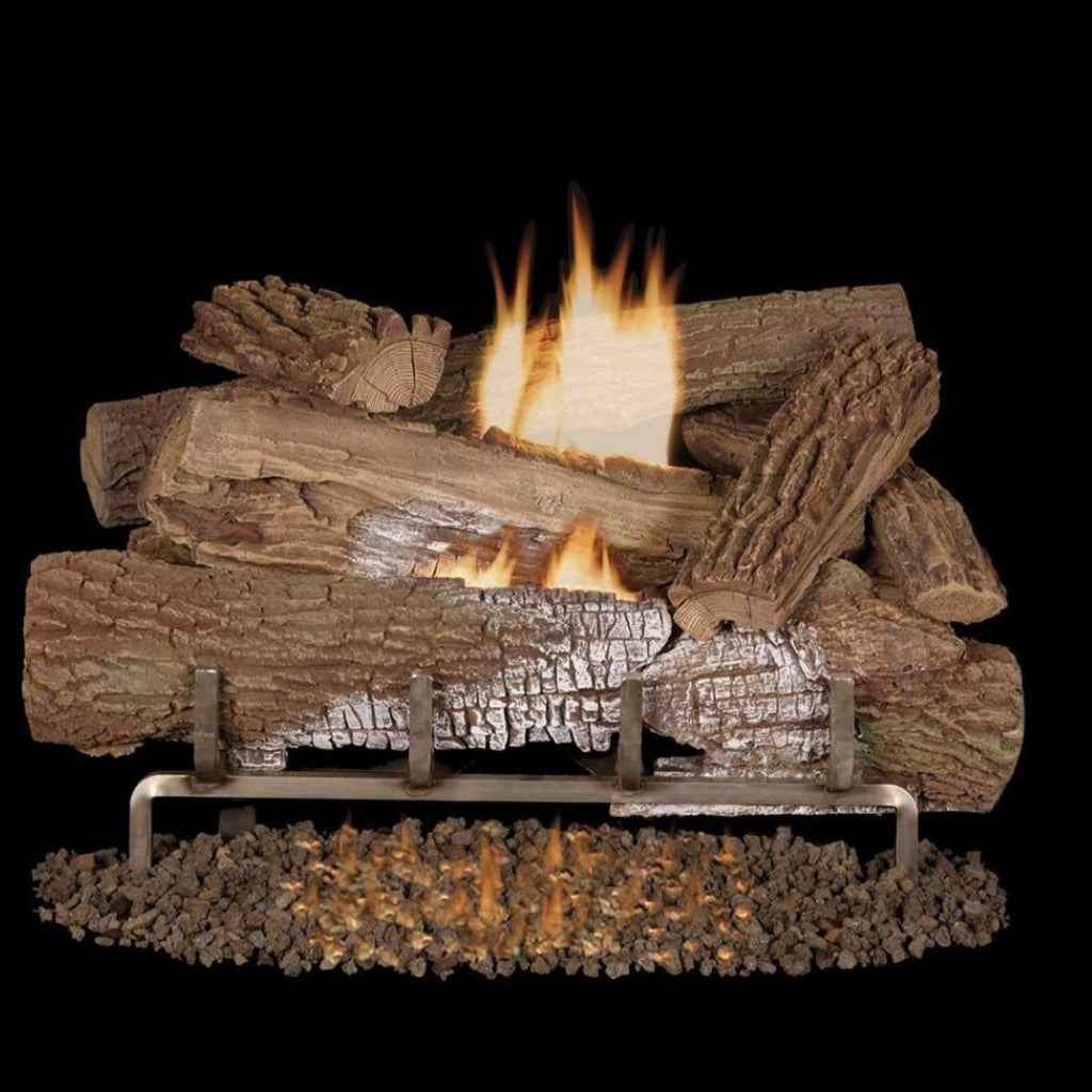 Superior Mega-Flame Mossy Oak 24" Concrete Vent-Free Gas Log Set Box A (1 of 2) — Hero