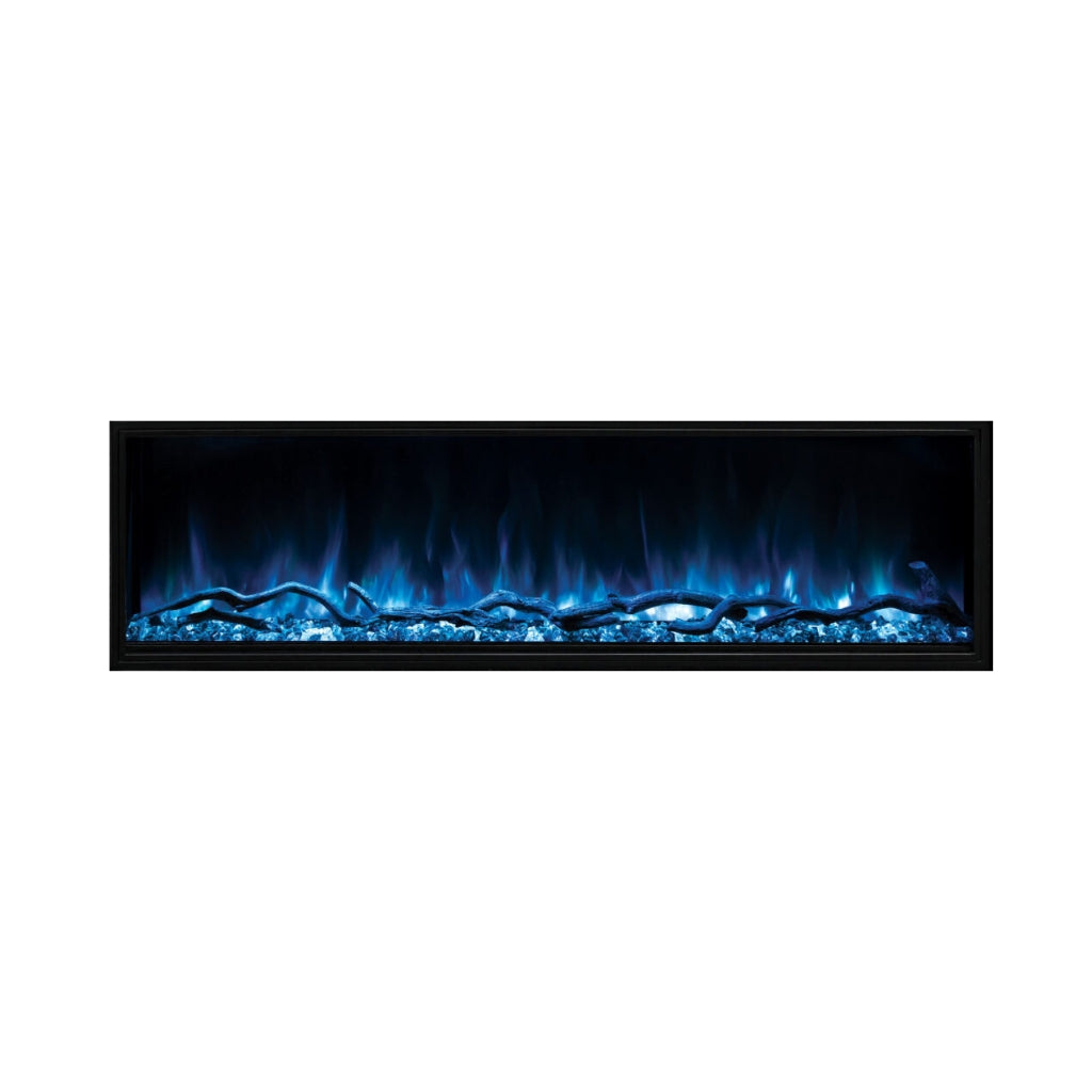 Modern Flames Landscape Pro Slim 80" Built-In Electric Fireplace — flame detail - blue flame, blue ember bed