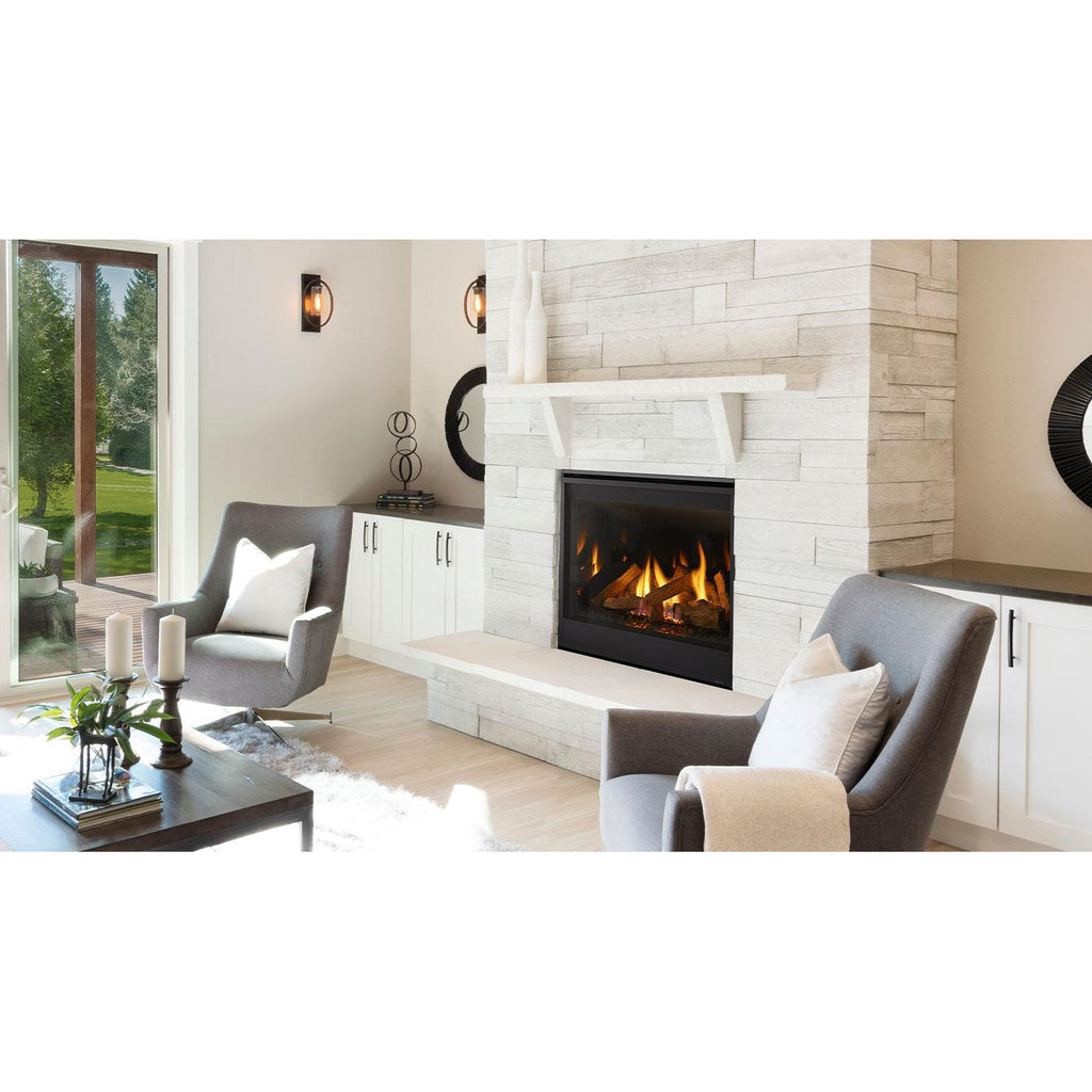 Majestic Quartz Platinum 36" Direct Vent Gas Fireplace (QUARTZPLA36IN/QUARTZPLA36IL) - Lifestyle View