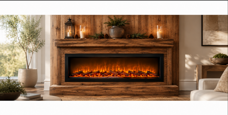 Electric fireplace in the living room