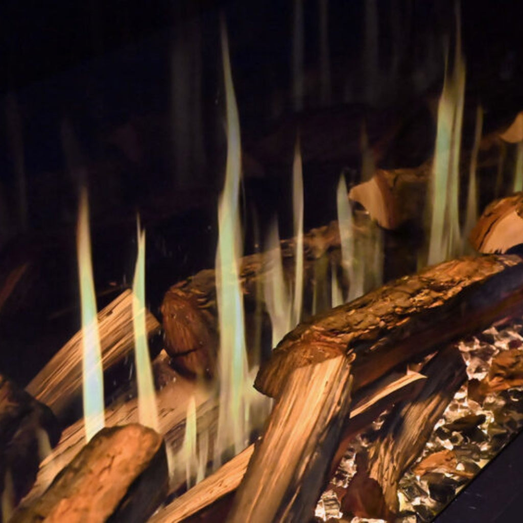 Modern Flames Slim TruWood Premium Timber Kit for 44"/52" Fireplaces (TWS-44/52-SP) — flame detail, driftwood log with linear tall flames (generic line photography; no size cue; reused across TruWood Large and Slim families per vendor feed)