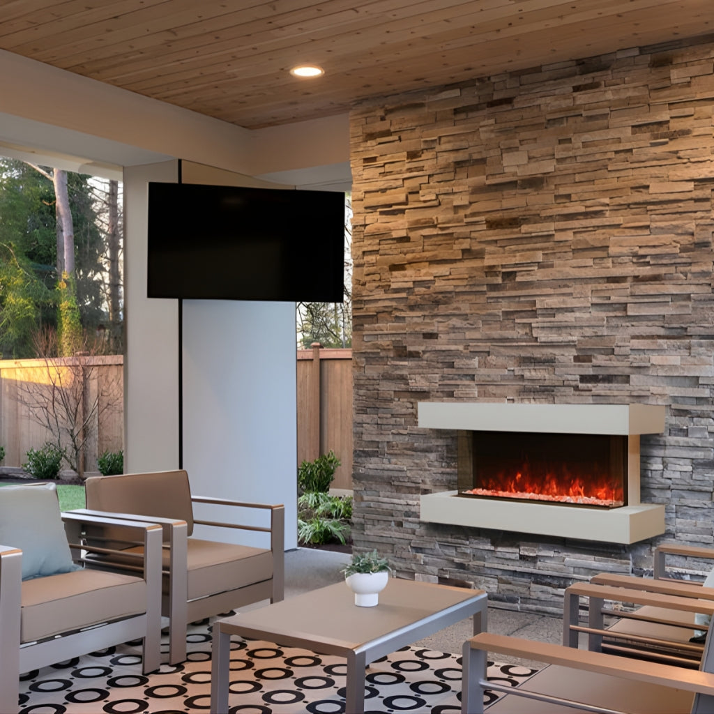 Modern Flames Wall Mount Floating Mantel Set for 76" Orion Multi - lifestyle view