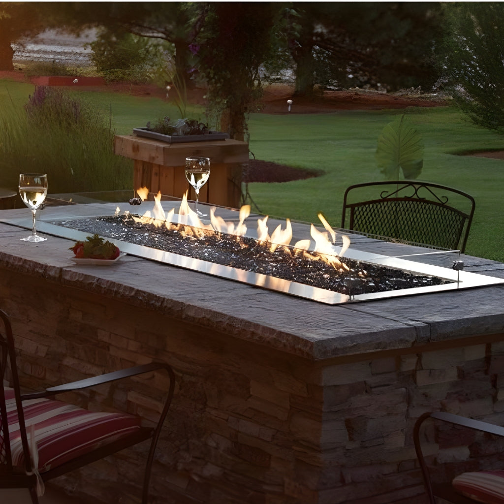 Empire Carol Rose 48" Manual Outdoor Linear Fire Pit – Front View