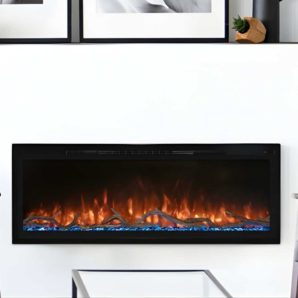 Modern Flames Spectrum Slimline 60" Wall Mount/Recessed Electric Fireplace (SPS-60B) - lifestyle view