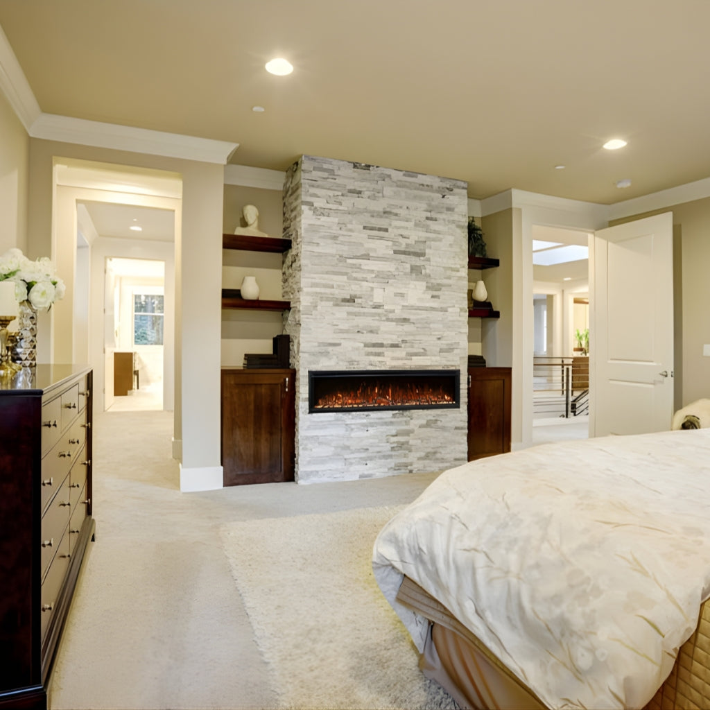Modern Flames Spectrum Slimline 60" Wall Mount/Recessed Electric Fireplace (SPS-60B) - lifestyle view