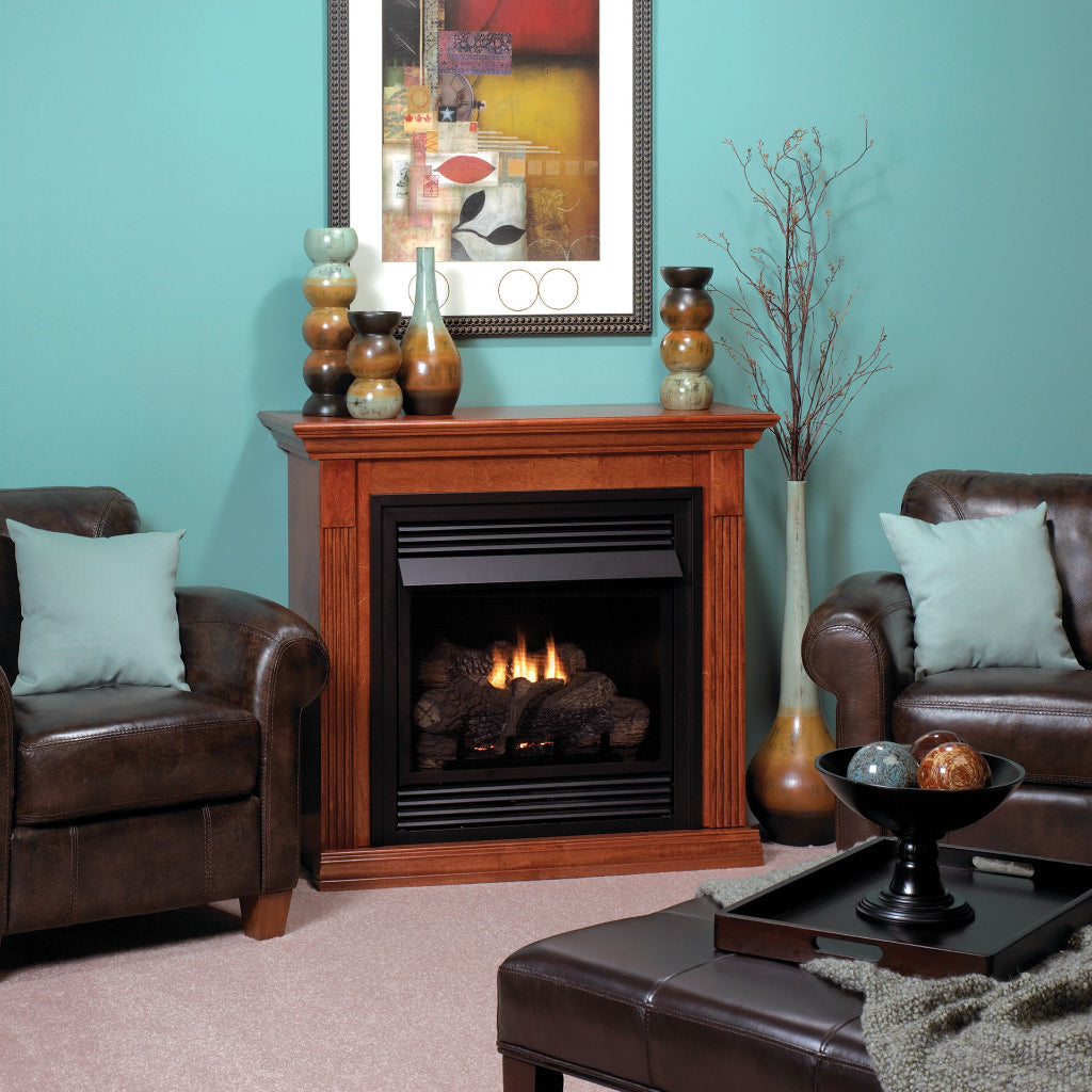 Empire Vail 26" Vent-Free Fireplace with Contour Burner - IP Control with On/Off Switch – Front View