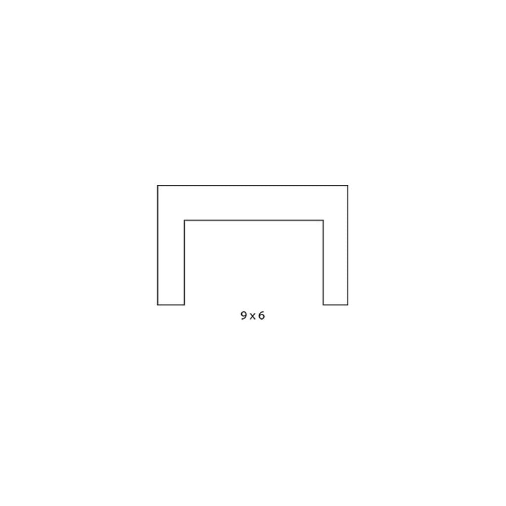 Empire 3-Sided Metal Surrounds for Medium/Large Innsbrook Fireplace Inserts - DS2896BL/DS2896BZ 9x6 frame dimensional drawing