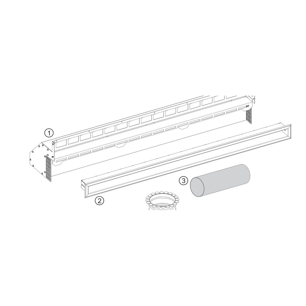 Empire 36" to 72" Gravity Heat Management Kit (HMGW) — manufacturer install-manual line drawing