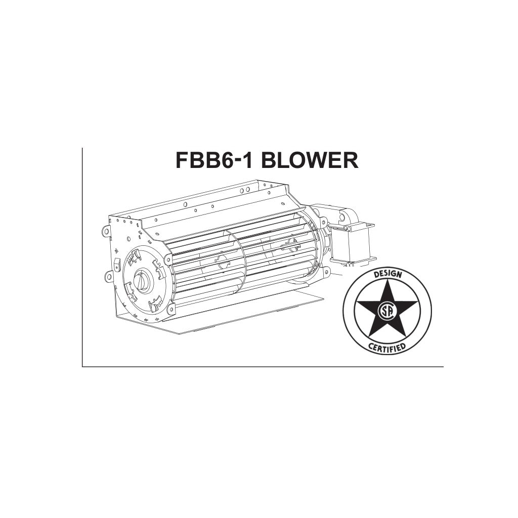 Empire Automatic Single Speed Blower Accessory (FBB6) — manufacturer install-manual line drawing