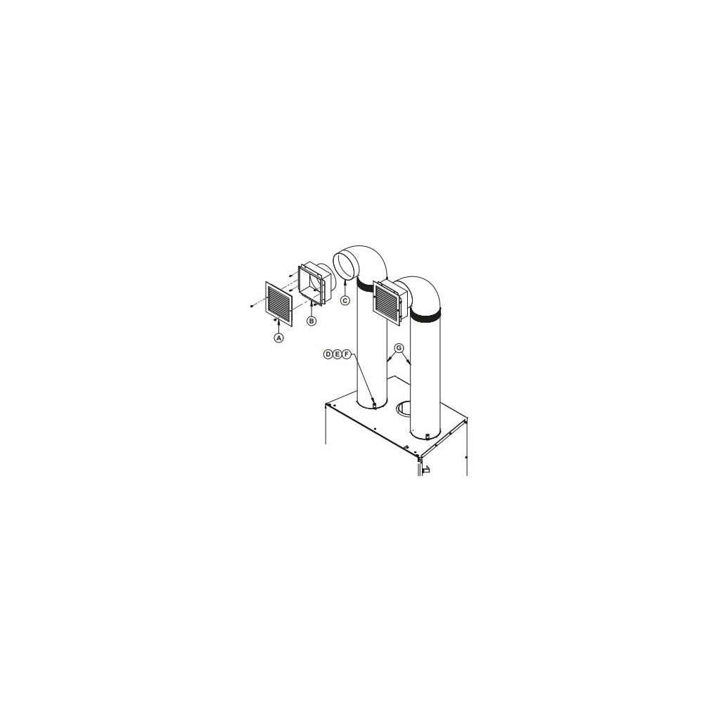 Empire Stove Gravity Air Circulation Kit for St. Clair Wood Burning Fireplaces - WB2WG/WB2G view