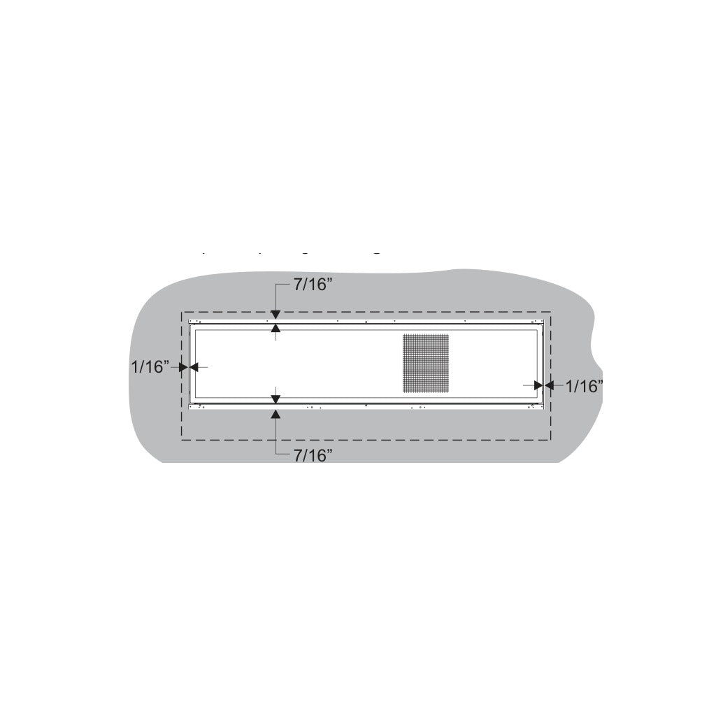 Empire Trim Kit Accessory for 48"/60" See-Through Boulevard VF Linear Fireplace (DF481VBL) — manufacturer install-manual clearance diagram