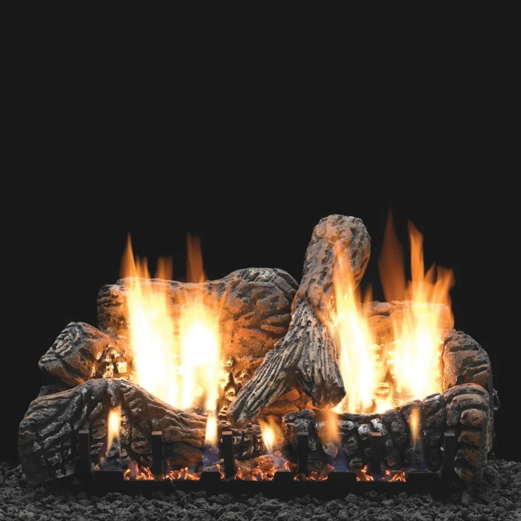 Empire Charred Oak 24" Ceramic Fiber Log Set – Front View