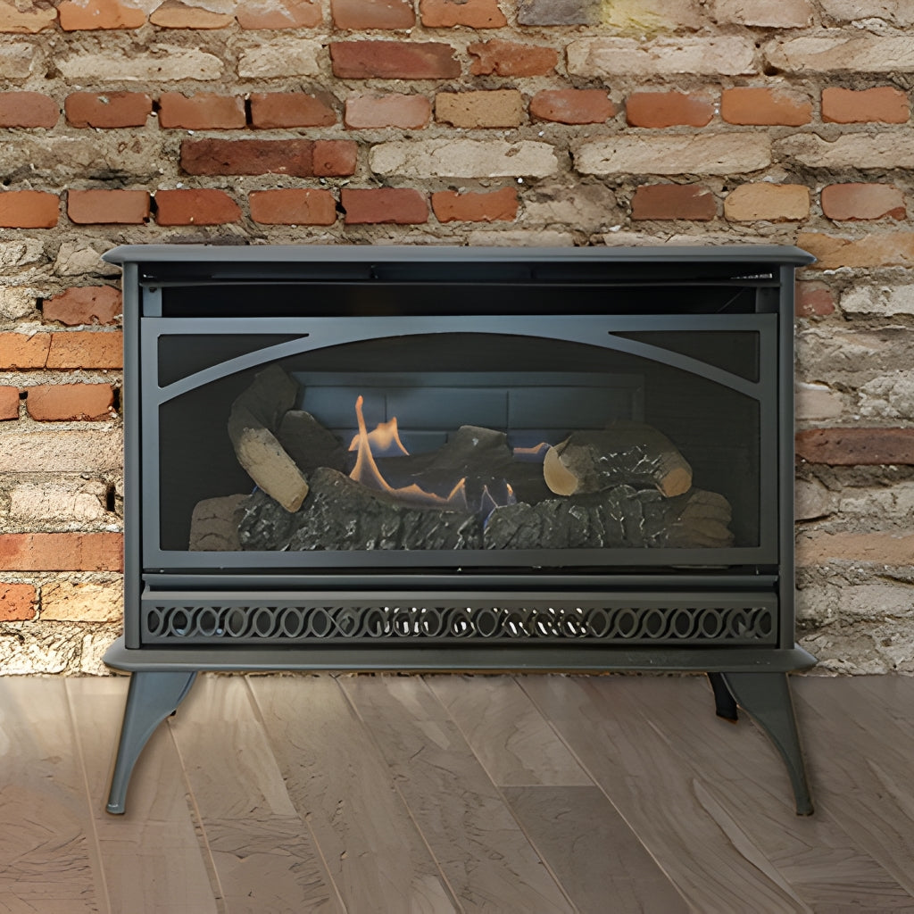 Empire HearthRite 32" Vent Free Gas Stove with Manual Control and Log Set – Front View