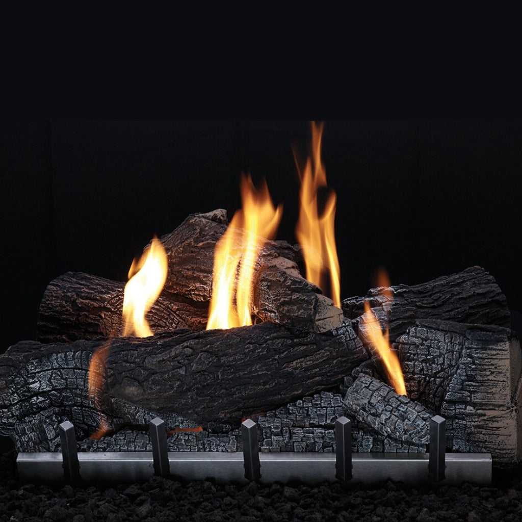 Empire Carol Rose 24" Wildwood Refractory Log Set with Millivolt Harmony Burner – Front View