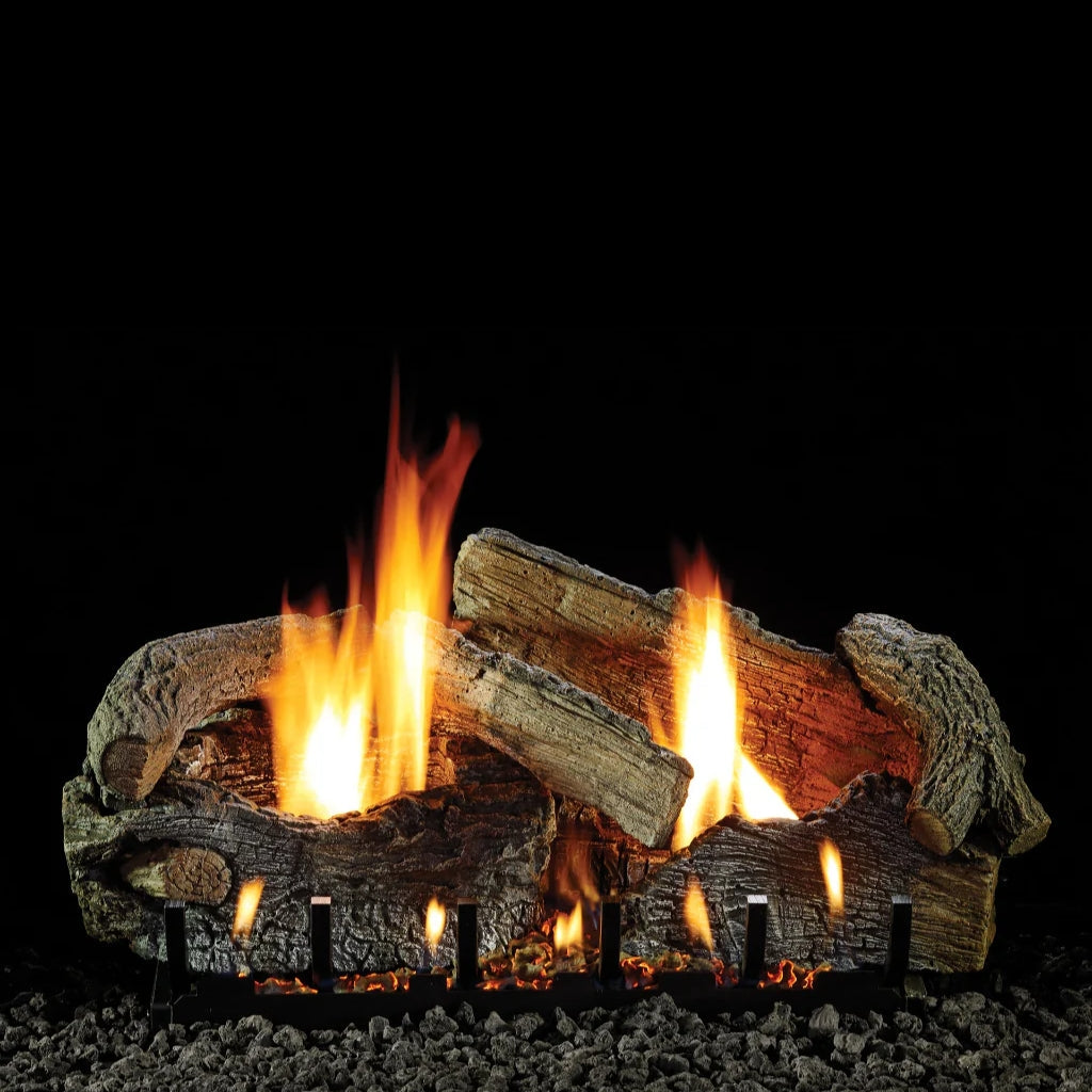 Empire Stacked Aged Oak 24" Refractory Log Set – Front View