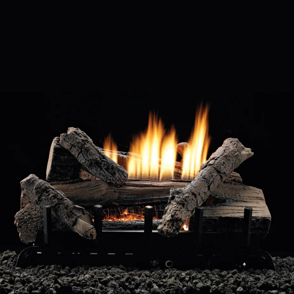 Empire Whiskey River 30" Refractory Log Set with Vent-Free Contour Burner – Front View